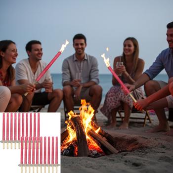 Outdoor torch set (20 pieces): 45cm wax torches with 75 min burning time, wooden handle & hand protection. Ideal for garden, camping & events