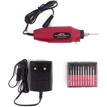 Preview: Kit de Gravure Compact 11 Pièces - Personnalisation Cadeaux Métal Verre Céramique - Mini Graveur 220/12V Vitesse 12000 tr/min - 10 Embouts