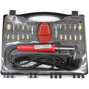 Preview: Gravier- & Brandmalgerät für Holz, Leder & Kork–26-teiliges Set mit verschiedenen Aufsätzen, 15-30W, kreatives DIY-Werkzeug für präzise Verzierungen