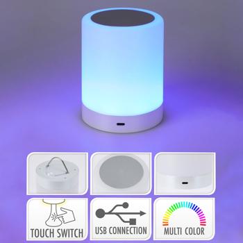 Preview: Lampada da tavolo ricaricabile con funzione touch, 6 diversi colori di luce, dimmerabile