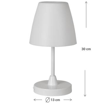Preview: Lampada da tavolo ricaricabile dimmerabile con funzione touch: bianco caldo 100 lumen, 3 livelli, IP44 - illuminazione flessibile e moderna