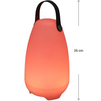 Preview: Lampada di design a batteria - lampada da tavolo ricaricabile, 26 cm: 4 modalità di luce bianca + 16 colori RGB, IP44, atmosferica e resistente alle intemperie - il vostro accento di illuminazione flessibile