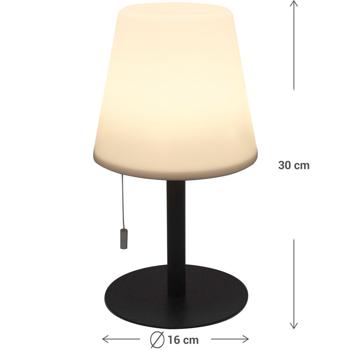Preview: Lampada da tavolo ricaricabile con 4 modalità di luce bianca e colorata, 30 cm, IP44