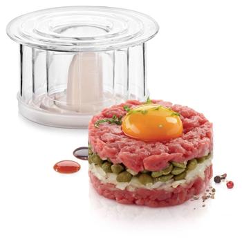 Preview: Anneaux à Dessert & Plats - Pilon, Couvercle, 3 Pièces - Graduation Intégrée - Plastique Transparent - Robustes, Empilables, Lave-vaisselle