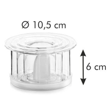 Preview: Anneaux à Dessert & Plats - Pilon, Couvercle, 3 Pièces - Graduation Intégrée - Plastique Transparent - Robustes, Empilables, Lave-vaisselle