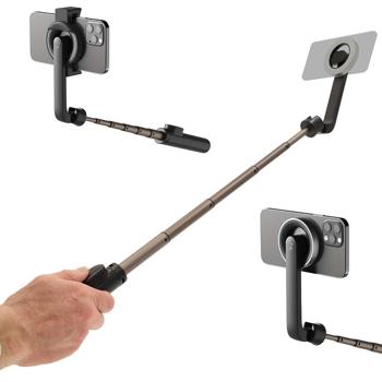 Preview: Bluetooth Selfie Stick mit Stativfunktion - Ausziehbar bis 61cm - Abnehmbare Fernbedienung iOS/Android - MagSafe Halterung bis 7
