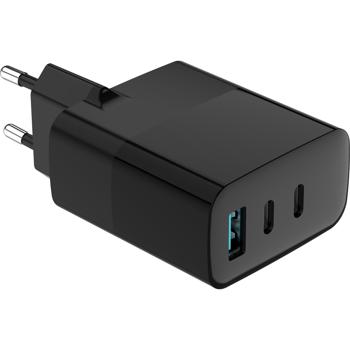 Preview: Chargeur USB Rapide 65W - 2x USB-C & 1x USB-A pour Smartphones, Ordinateurs Portables, MacBook, iPad, iPhone, Samsung - Câble USB-C 1m Inclus - Noir Preview: Chargeur USB Rapide 65W - 2x USB-C & 1x USB-A pour Smartphones, Ordinateurs Portables, MacBook, iPad, iPhone, Samsung - Câble USB-C 1m Inclus - Noir