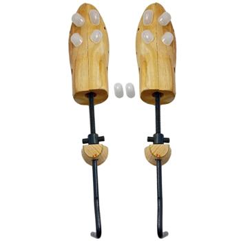 Preview: 2-Wege Schuhspanner aus Zedernholz für Damenschuhe - Dehnt sanft in Länge & Breite - Druckpunkt-Entlastung mit 12 Löchern & 10 Stöpseln