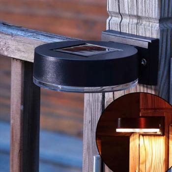 Preview: Applique murale solaire ronde noire - Éclairage extérieur écologique - Module 600 mAh - Batterie AA Ni-MH - SMD blanc chaud - IP44 - Autonomie 8h