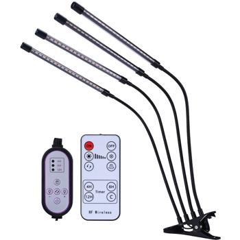 Preview: Full spectrum LED plant lamp with 4 goosenecks, plant growth lamp with 9 dimmable levels & timer function, 80 full spectrum LEDs