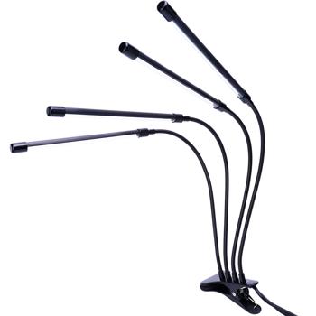 Preview: Lampada LED per piante ottimizzata per la crescita: con 4 bracci, colli di cigno a 360°, lampada a spettro completo, 3 modalità, dimmer e timer - Per tutte le piante
