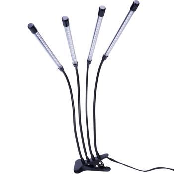 Preview: Lampada LED per piante ottimizzata per la crescita: con 4 bracci, colli di cigno a 360°, lampada a spettro completo, 3 modalità, dimmer e timer - Per tutte le piante