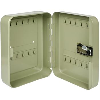 Preview: Schlüsselkasten mit Zahlenschloss - Sicherer Schlüsselsafe aus Stahl für 20 Schlüssel - Dreistelliger Code - 16x7.5x20cm - Inkl. Schrauben & Dübel