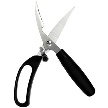 Preview: 2er-Set Geflügelschere Edelstahl - Ergonomisch & spülmaschinenfest zum Zerlegen von Geflügel, Wild, Fleisch & Knochen - Robust mit Sicherheitsriegel