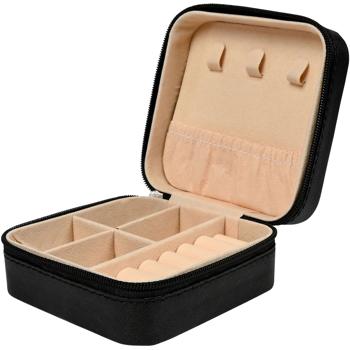 Preview: Portagioie da viaggio, nero-beige, 9,5 x 9,5 x 5 cm