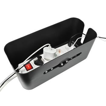 Preview: 2er-Set Kabelbox Schwarz – Ordnung für Steckdosenleisten & Kabel-Chaos – Inkl. Handy-/Tablethalter & Sicherheitsfunktion – 31x13,5x13cm PP Preview: 2er-Set Kabelbox Schwarz – Ordnung für Steckdosenleisten & Kabel-Chaos – Inkl. Handy-/Tablethalter & Sicherheitsfunktion – 31x13,5x13cm PP