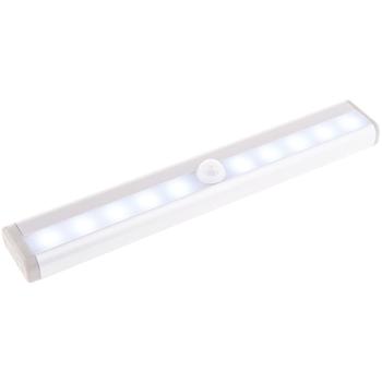 Preview: Barre lumineuse LED à capteur de mouvement - Sans fil, à piles AAA, 19x3cm, aluminium/plastique blanc/gris - Idéale placards, escaliers, couloirs sombres