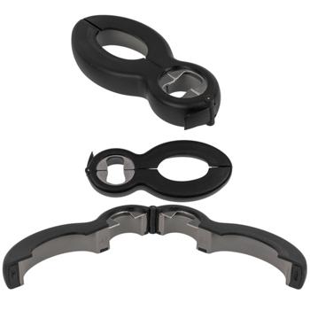 Preview: Ouvre-bouteille Universel 6-en-1 - Bière, Chips, Conserves, Bouteilles, Confitures - Ergonomique - Antidérapant Inox - 44.5x64x23mm