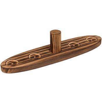 Preview: Ring toss drinking game made of real wood, with 2 shot glasses - high-quality hook game for sociable evenings, stylish design, ring toss hook battle game