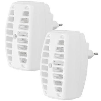Preview: Mini-destructeur d‘insectes UV - Prise électrique sans produit chimique - Couverture 20m², 0.7W, 4x LED UV 365nm - Lot de 2 pour nuits paisibles