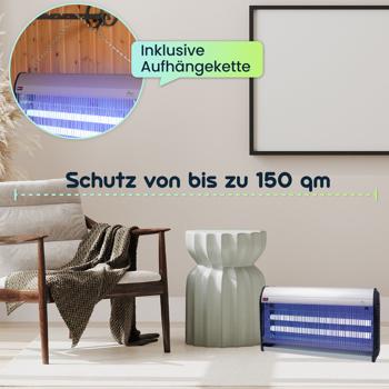 Preview: Profi UV-Insektenvernichter, 45W, 2 UV-Röhren: Bis 150m², chemiefrei, Stellen/Hängen, für insektenfreie Bereiche, leistungsstark und sicher Preview: Profi UV-Insektenvernichter, 45W, 2 UV-Röhren: Bis 150m², chemiefrei, Stellen/Hängen, für insektenfreie Bereiche, leistungsstark und sicher