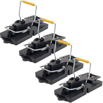 Preview: 4er-Set Mausefallen aus robustem Kunststoff - Effektive Schlagfalle für Innen- & Aussenbereich - Wiederverwendbar, hygienisch & leicht zu reinigen