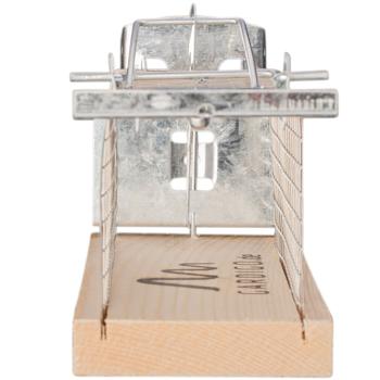 Preview: Pièges à souris non létaux - Lot de 2 cages réutilisables bois et métal - Capture vivante rongeurs efficace et sûre - 15x5,5x7,3cm