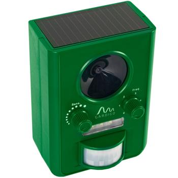 Preview: Universal Solar Tiervertreiber mit Ultraschall und Blitzlicht, 150 m² Reichweite, vertreibt Wild- und Haustiere, grün, sicherer Schutz