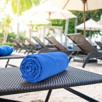 Preview: Quick-drying microfiber towel XL: 180x90cm, blue - Lightweight bath and travel towel for maximum flexibility, very absorbent