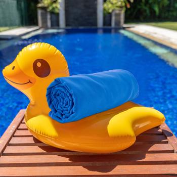 Preview: set di 3 asciugamani da bagno e da viaggio in microfibra XL, ad asciugatura rapida, 180 x 90 cm, blu