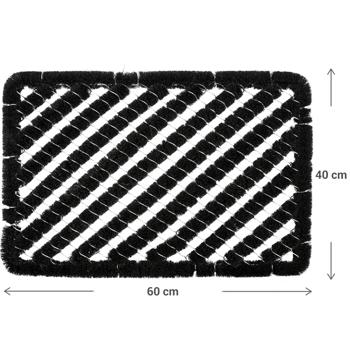 Preview: Paillasson - Poils métalliques robustes & brossage efficace semelles - 40x60cm, noir - Entretien facile intérieur/extérieur Preview: Paillasson - Poils métalliques robustes & brossage efficace semelles - 40x60cm, noir - Entretien facile intérieur/extérieur