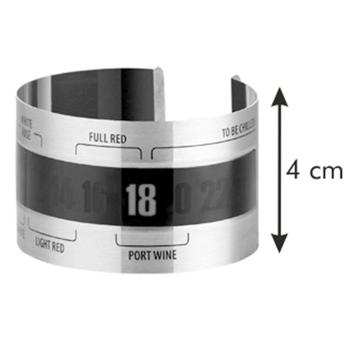 Preview: Weinthermometer Clip - Misst die perfekte Trinktemperatur in 30 Sek. an der Flasche - Edelstahl/Kunststoff - Für Wein, Sekt & Prosecco