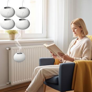 4er-Set Design Heizkörper-Verdunster, Keramik, matt weiss, 420ml – Stilvoller Wasserverdunster für ein optimales Raumklima