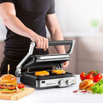 Preview: 2-in-1 premium grill da tavolo e a contatto, acciaio inossidabile, regolatore di temperatura e timer, 2000 W, nero/argento, 3 anni di garanzia del produttore Preview: 2-in-1 premium grill da tavolo e a contatto, acciaio inossidabile, regolatore di temperatura e timer, 2000 W, nero/argento, 3 anni di garanzia del produttore