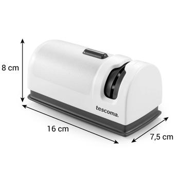 Preview: Elektrischer Profi Messerschärfer 40W - für Stahlmesser mit automatischem Schleifwinkel - hochwertige Keramik-Schleifscheiben, ABS-Kunststoff, schwarz/weiss