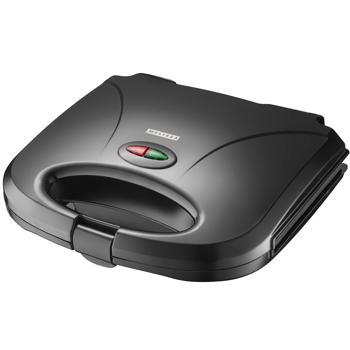 Preview: Macchina per panini e griglia a contatto antiaderente, nera, 750W, per 2 toast o panini, carne o verdure, facile da pulire