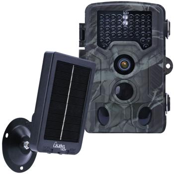 Preview: Telecamera per animali selvatici Full HD da 24 MP con 3 sensori di movimento, visione notturna, scatto continuo e funzione time-lapse, display a colori, resistente alle intemperie, inclusa batteria a pannello solare, 3000 mAh