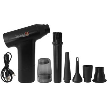 Preview: Dépoussiéreur sans fil 6,5 kPa noir - Nettoyage poussières miettes cheveux animaux - 5 buses - 160W, 130 000 rpm, 120 min autonomie, USB-C