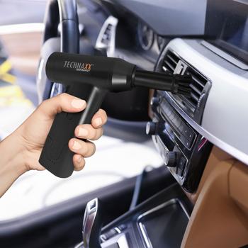 Preview: Dépoussiéreur sans fil 6,5 kPa noir - Nettoyage poussières miettes cheveux animaux - 5 buses - 160W, 130 000 rpm, 120 min autonomie, USB-C