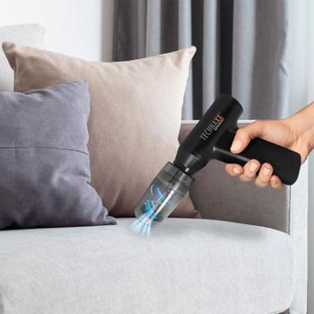 Preview: Dépoussiéreur sans fil 6,5 kPa noir - Nettoyage poussières miettes cheveux animaux - 5 buses - 160W, 130 000 rpm, 120 min autonomie, USB-C