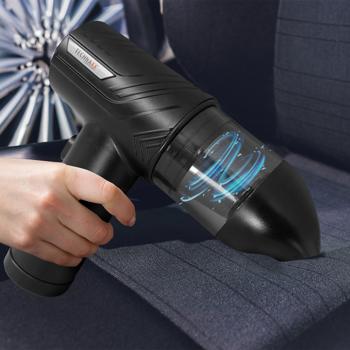 Preview: Souffleur de poussière sans fil 2-en-1 - Fonction aspiration, 6 embouts, lumière LED - Pour PC, clavier, voiture & maison - Autonomie 40 min