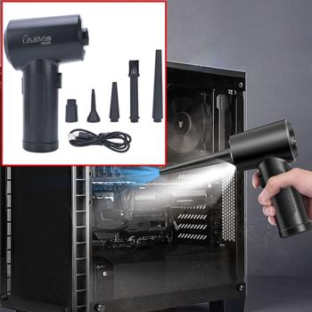 Preview: Powerful rechargeable air blower for cleaning & inflating, 7kPa, incl. 5 attachments, compact & versatile, ideal for car, household & outdoor use