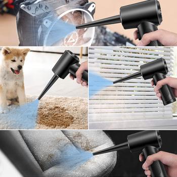 Preview: Battery-powered compressed air blower for cleaning and inflating, incl. 5 attachments, 7kPa