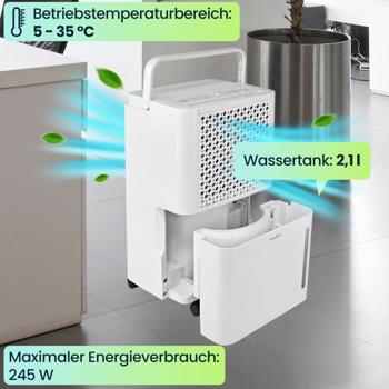 Preview: Elektrischer Luftentfeuchter mit Luftfilter, 4 Modi Entfeuchtung, Automatisch, Trockene Wäsche, Belüftung, Timer, 10l/Tag, bis 38 m² Preview: Elektrischer Luftentfeuchter mit Luftfilter, 4 Modi Entfeuchtung, Automatisch, Trockene Wäsche, Belüftung, Timer, 10l/Tag, bis 38 m²
