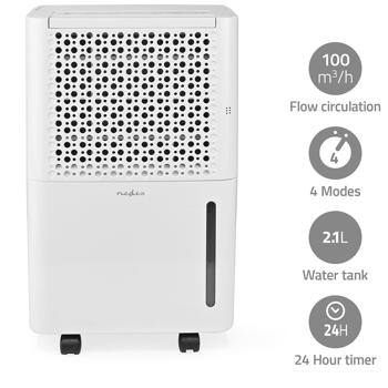 Preview: Déshumidificateur électrique - 4 modes déshumidification/automatique/linge sec/aération - Minuterie - Filtre à air - 10L/jour - 38m² max.