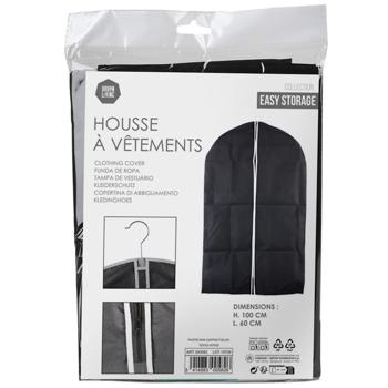 Preview: Kleiderhülle schwarz 100x60cm - Staubfreie & geruchsneutrale Polyester Aufbewahrung für Hemden Anzüge Kleider - Schutz auf Reisen & im Kleiderschrank