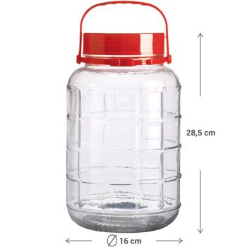 Preview: 2er-Set Vorratsglas mit Henkel, Weithalsglas, 5 Liter