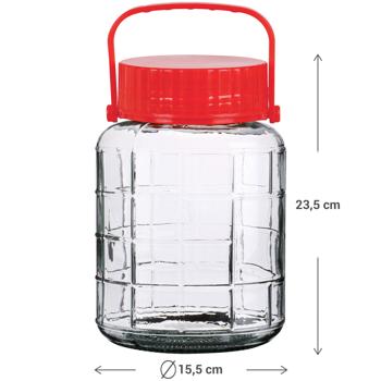 Preview: 2er-Set Vorratsglas mit Henkel, Weithalsglas, 3 Liter