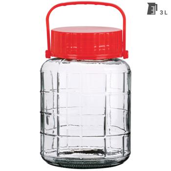 Preview: 2er-Set Vorratsglas mit Henkel, Weithalsglas, 3 Liter