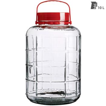 Preview: Vorratsglas Set mit Henkel, 4-teilig, Weithalsgläser, 10, 5, 3, und 1 Liter